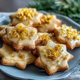 Buttery Gemini Zodiac Cookies, topped with shimmering star royal icing, ready to serve.