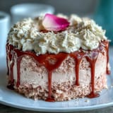 Perfectly frosted Rosé Velvet Cake for a festive bridal shower celebration.
