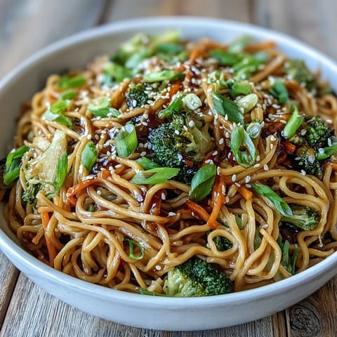 Tossing tender egg noodles with a glossy sweet and savory teriyaki sauce. 