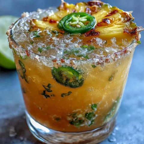 Refreshing pineapple jalapeño agua fresca with vibrant tropical flavors and a subtle spicy kick, perfect for summer sipping.