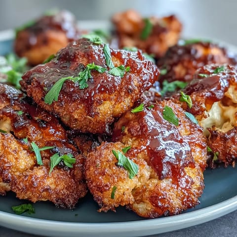 Crispy BBQ cauliflower wings with creamy ranch dip, perfect party appetizer.