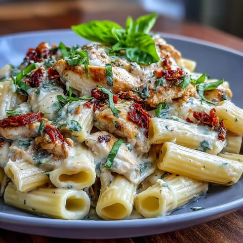 Viral Marry Me Chicken Pasta, tender chicken and penne in rich parmesan cream sauce.