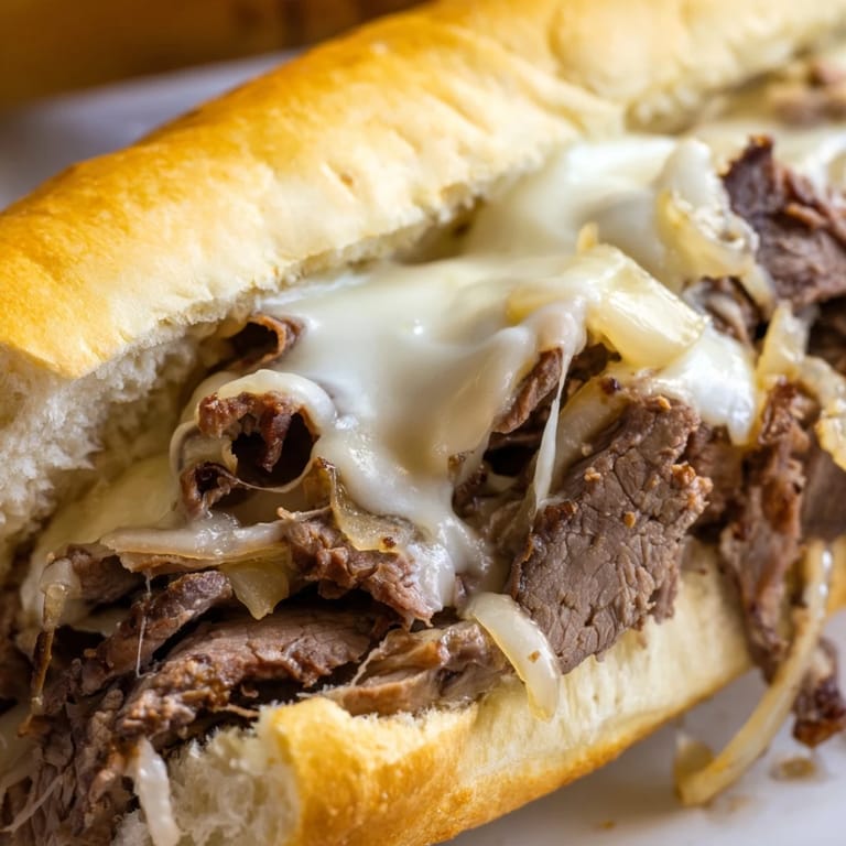 Sizzling skillet-cooked Philly Cheesesteak served hot with crispy fries, perfect for a satisfying game-day dinner.
