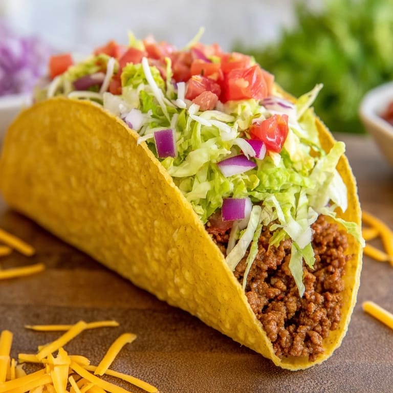 Assembled American-Style Tacos with crispy shells and savory beef, perfect for a fun game night spread.