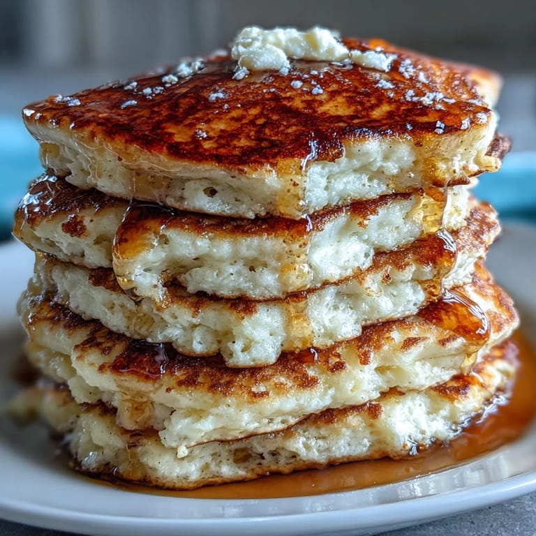 Healthy Protein Power Pancakes served with fresh berries and a dusting of powdered sugar.