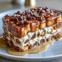 Fluffy pancake casserole layered with fresh berries and creamy custard, perfect for a cozy Mothers Day brunch.