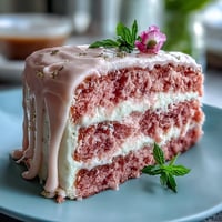 Elegant pink Bridal Shower Rosé Velvet Cake with golden drip frosting.