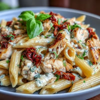 Creamy Marry Me Chicken Pasta with sun-dried tomatoes and parmesan; a viral, delicious dish.